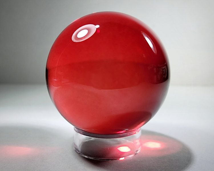 80mm Red Glass Ball, Red Glass Sphere, Red Crystal Ball