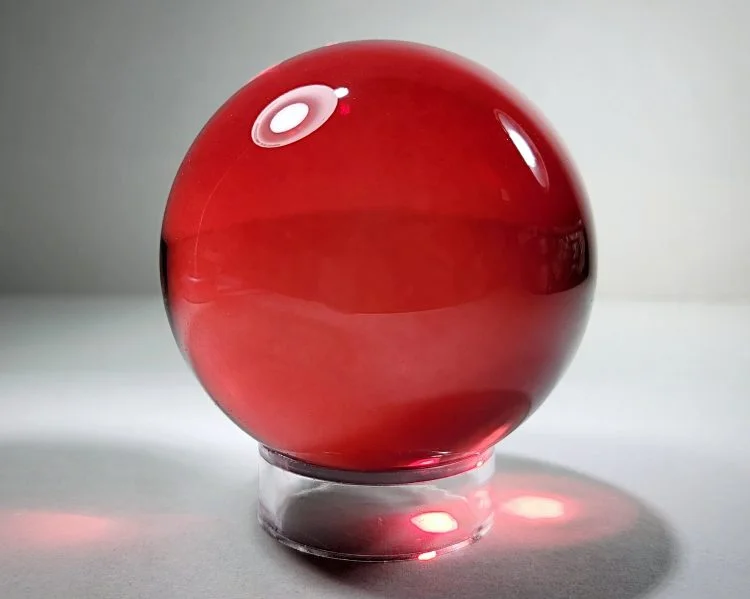 80mm Red Glass Ball, Red Glass Sphere, Red Crystal Ball