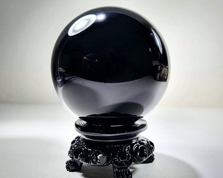 Black Crystal Ball, Onyx Gazing Ball, 80mm Black Ball