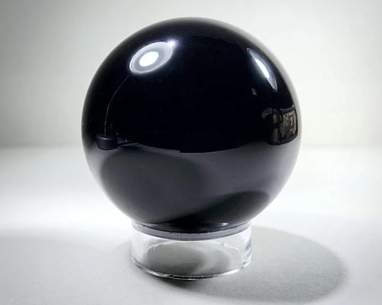 Black Crystal Ball, Onyx Gazing Ball, 80mm Black Ball