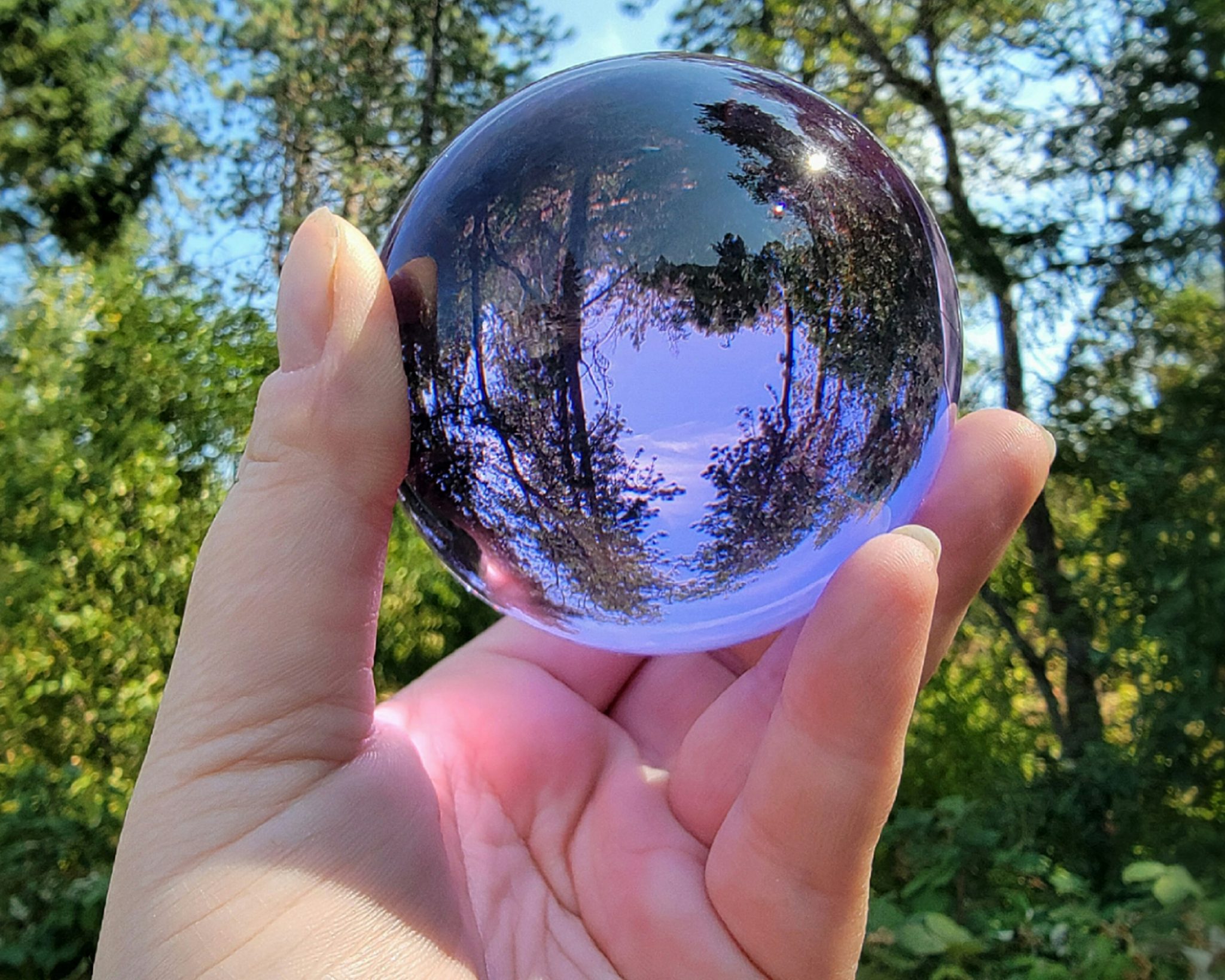 80mm, Purple Crystal Ball, Purple Glass Ball, 3.15 Inch - Insects In Resin