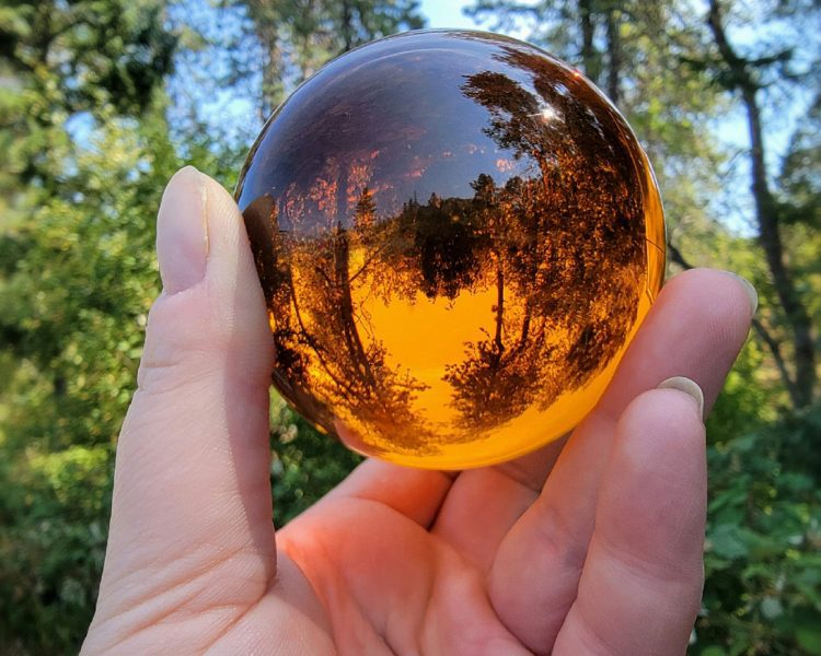 Wholesale Crystal Ball, Amber 80mm, Wholesale Glass Ball