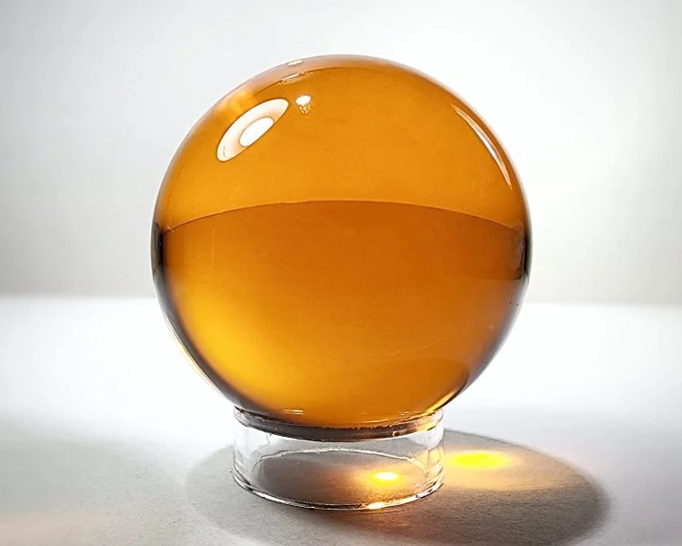 Wholesale Crystal Balls, Amber Crystal Ball, Orange Glass