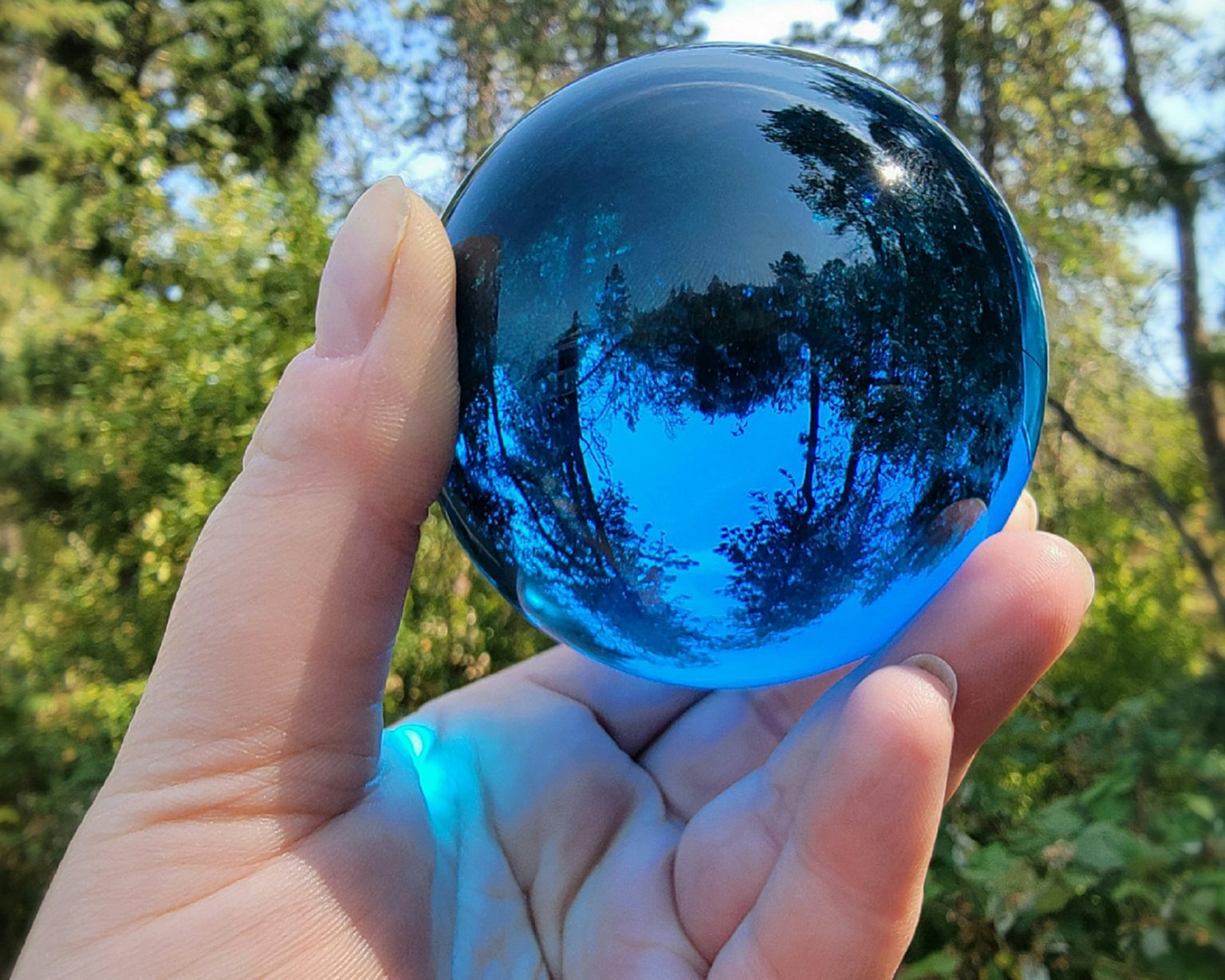 80mm, Blue Crystal Ball, Blue Glass Ball, 3.15 Inch Insects In Resin
