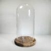 Tall Glass and Wood Display Dome, Glass Cloche
