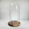 Tall Glass and Wood Display Dome, Glass Cloche