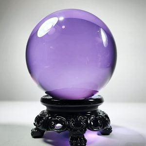 110mm, Large Purple Crystal Ball, 4.3 Inch - Insects In Resin