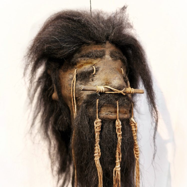 Real Shrunken Head for sale, Voodoo, Tiki Decor, Leather Shrunken Head