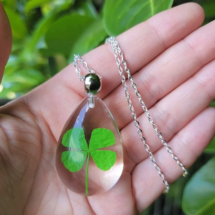 Real Four Leaf Clover, Good Luck Charm, Four Leaf Clover Necklace, Gifts For Good Luck