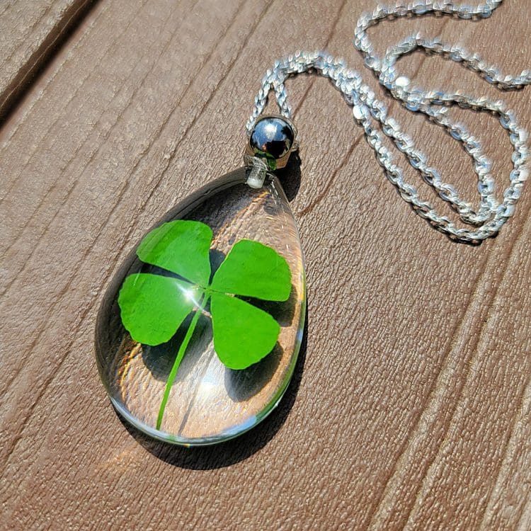 Real Four Leaf Clover, Good Luck Charm, Four Leaf Clover Necklace, Gifts For Good Luck