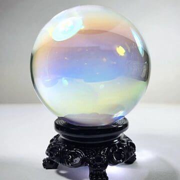 Large Crystal Ball, Aurora Rainbow Glass Sphere, Curiosities, Scrying
