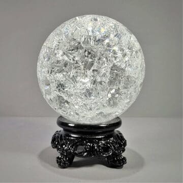 80mm Clear Crackle Crystal Ball, Scrying Sphere, Glass Orb, Curiosities