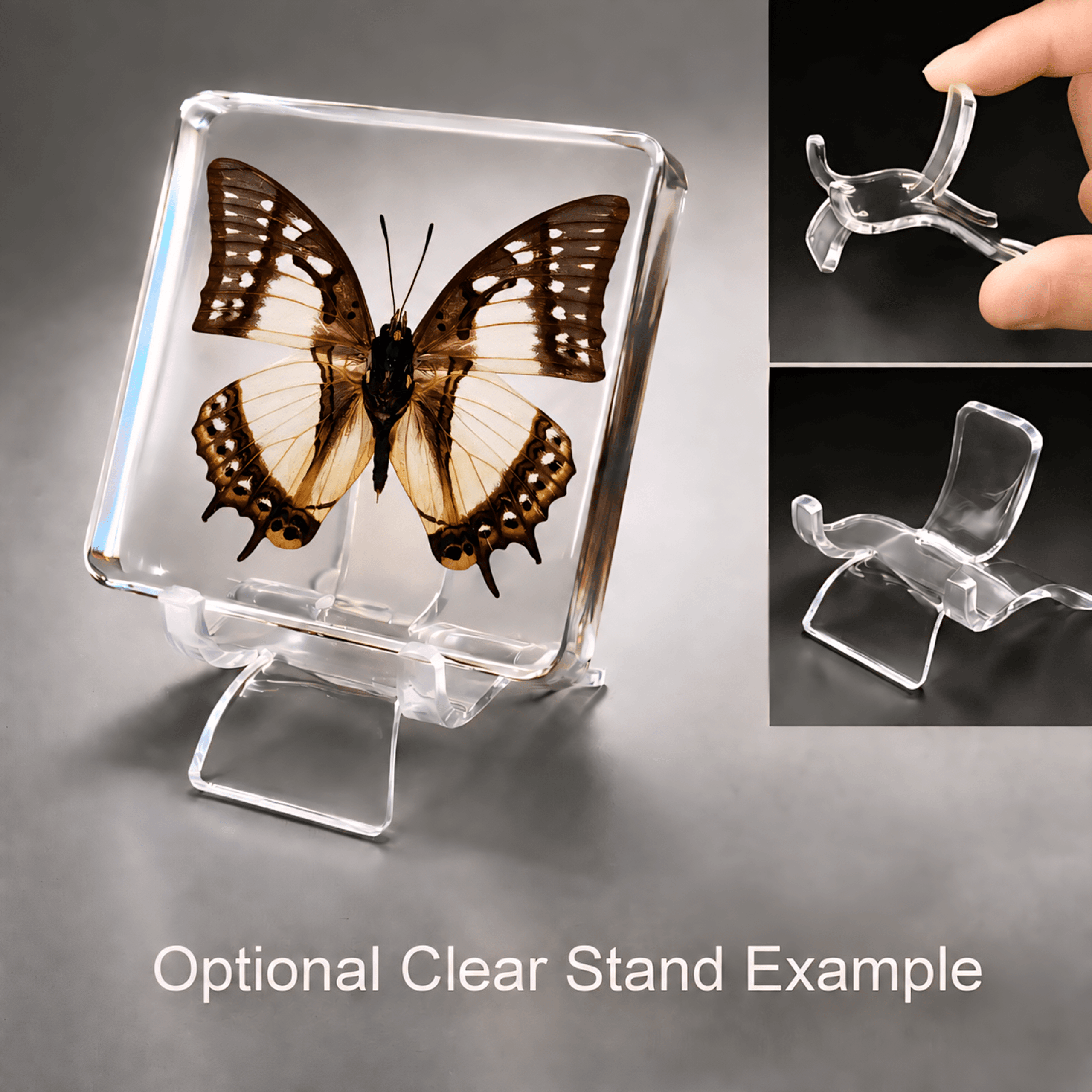 Nawab-Butterfly-with-Stand Real China Nawab Butterfly, Curiosities, Insects in Resin