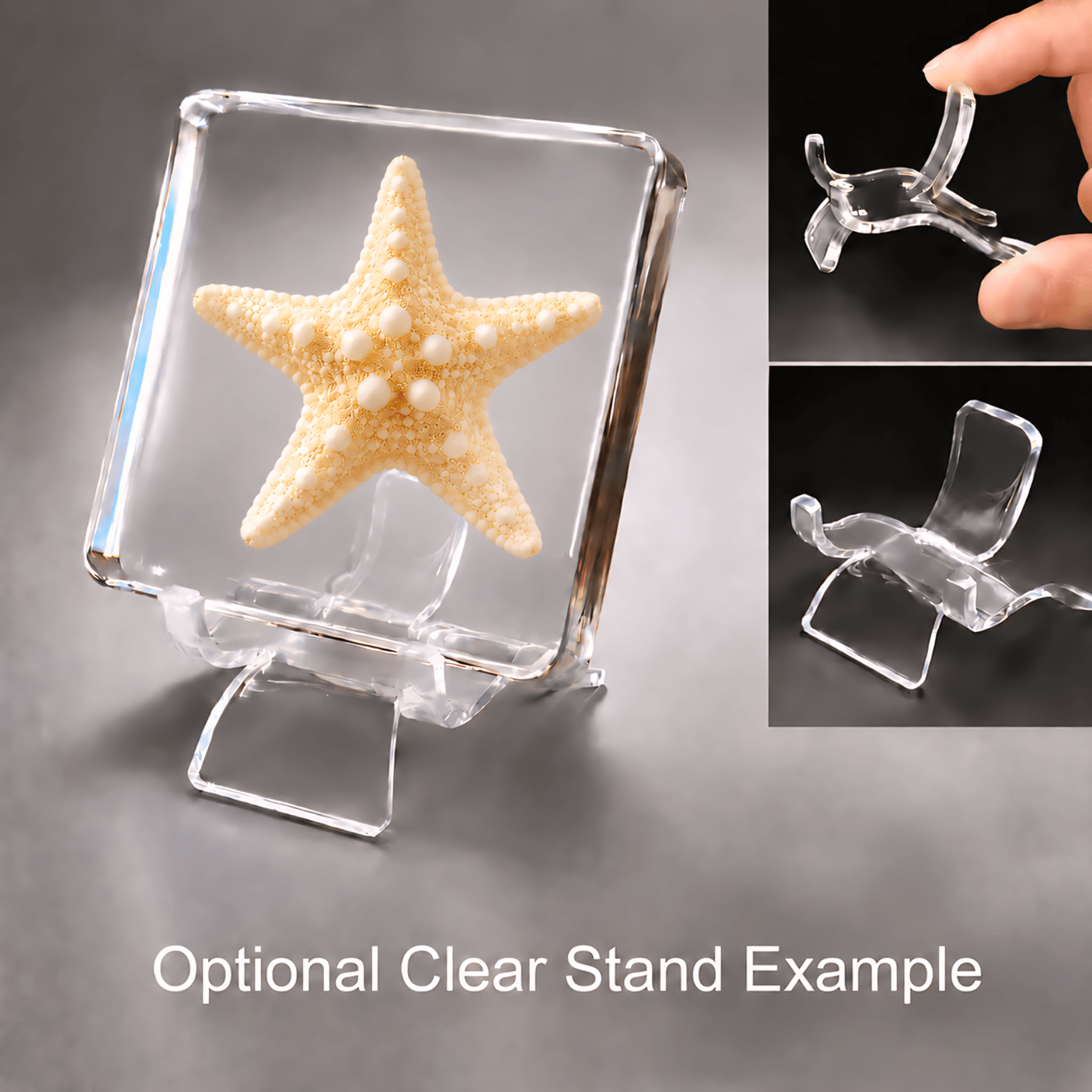 Starfish-in-Resin-with-Stand Real Preserved Starfish, Curiosities, Specimens in Resin